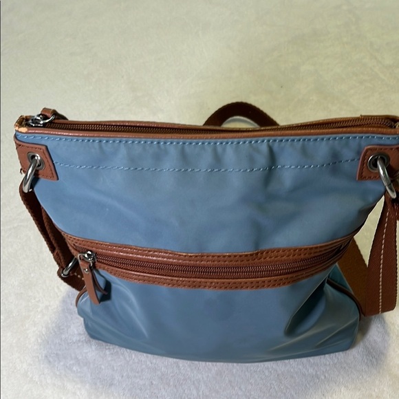 The sac Elegant Blue and Brown Crossbody Bag - Picture 1 of 7